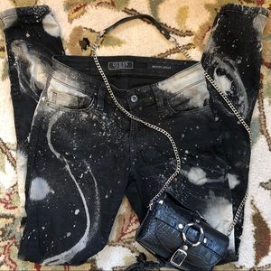 Guess galaxy jeans denim stars space stretchy XS